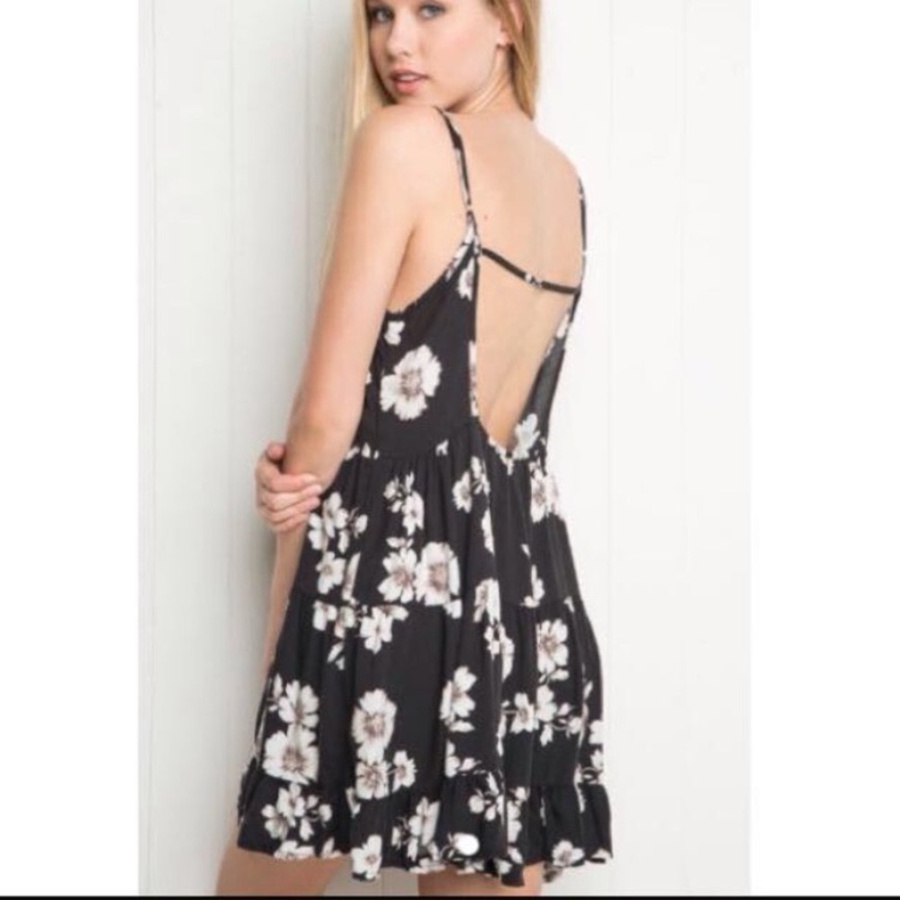 Brandy Melville sundress spaghetti straps black white OS